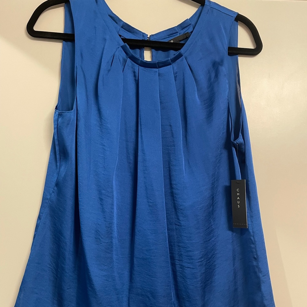 NWT Chaus Royal Blue Blouse Sz 12
